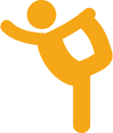 Pictogramme d’une personne qui s’étire, symbolisant la mobilité et la souplesse dans la pratique du CrossFit